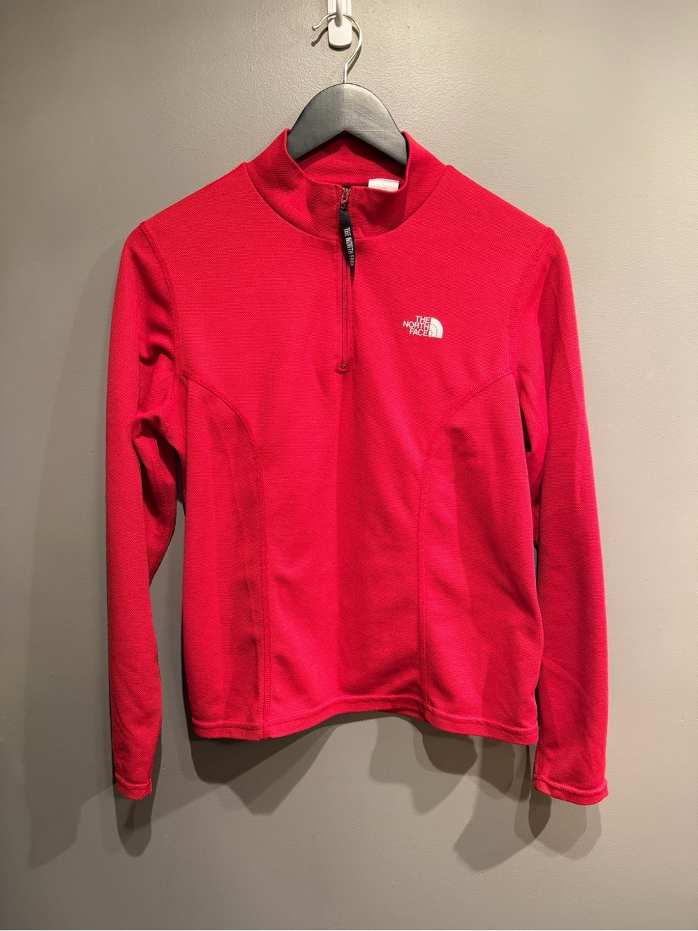 The North Face Women’s Large Red 1/4 Zip Pullover Fleece Jacket Outdoor Athletic